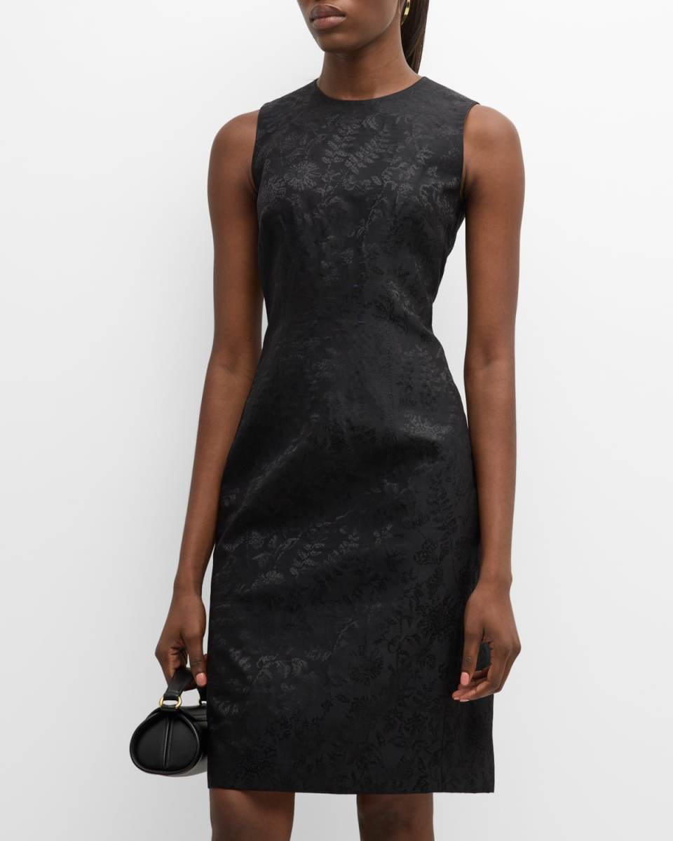 Harpson Sleeveless Botanical-Print Midi Dress